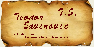Teodor Savinović vizit kartica